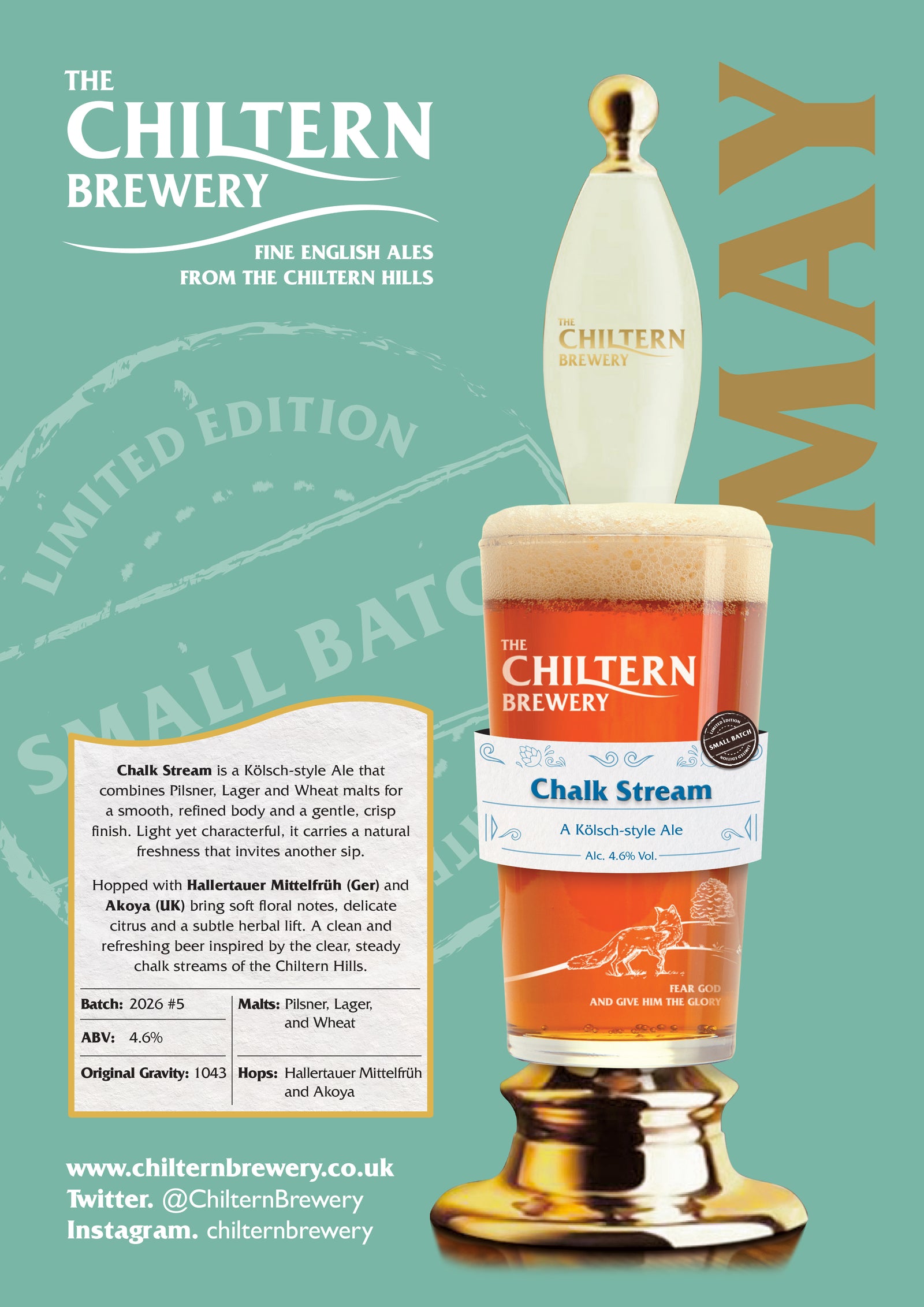 Chalk Stream - Growlers and 2 & 4 Pints for Collection
